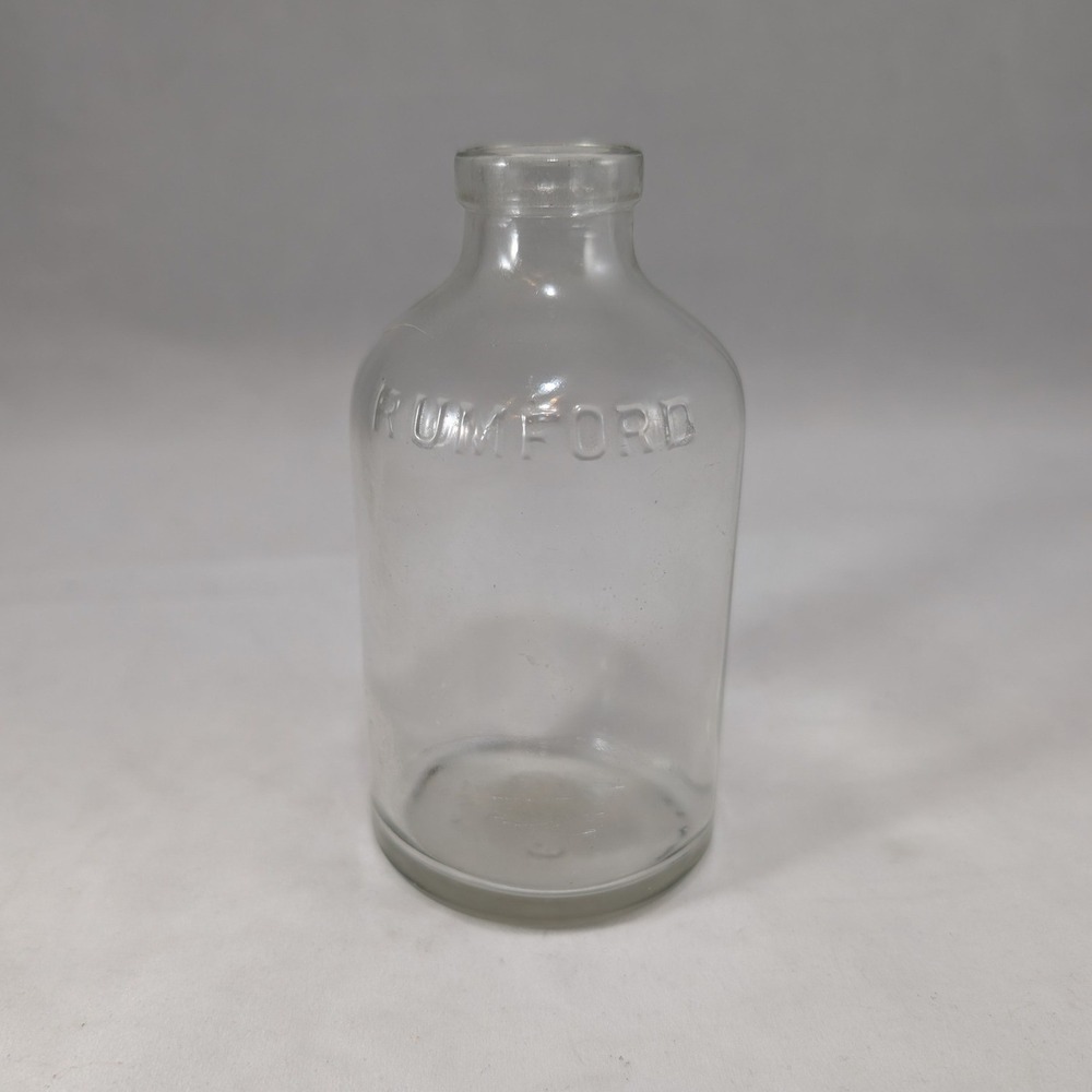 Vintage Rumford Clear Glass‎ Embossed Bottle Apothecary Pharmaceutical 4.5 Inch